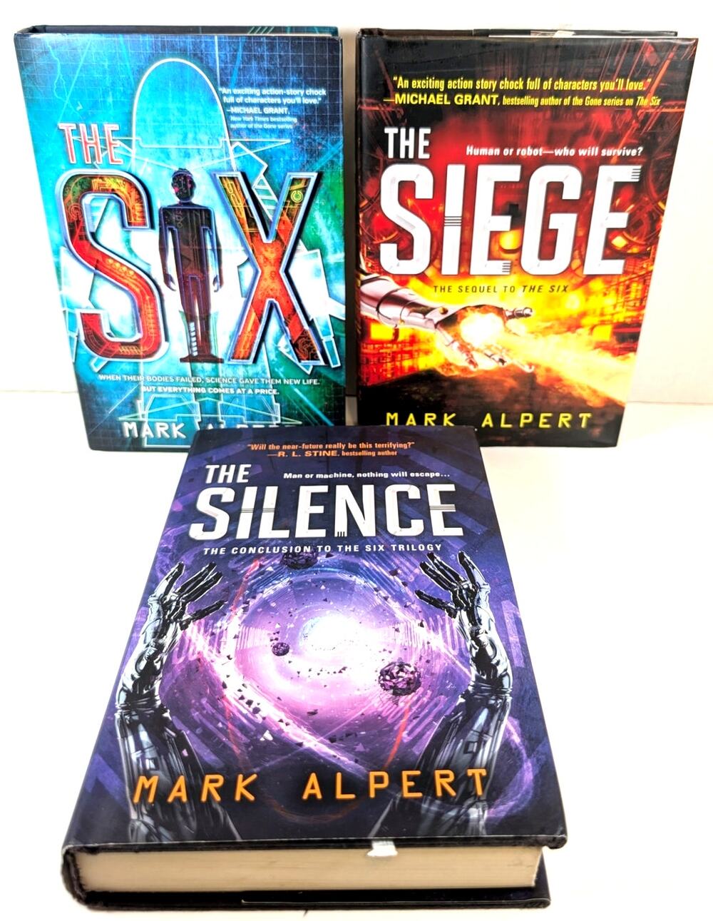 Mark Alpert The Six Trilogy Complete 1-3 The Siege Silence Hardcover DJ Set